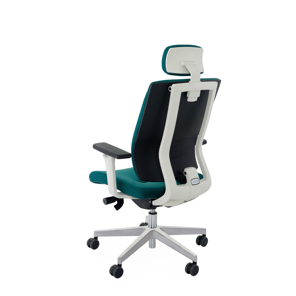 MaxPro WT Osaka Navy Blue Bürostuhl Ergonomisch mit SYNCHRO PLUS Mechanismus, Weisses Gestell-Brötter.de