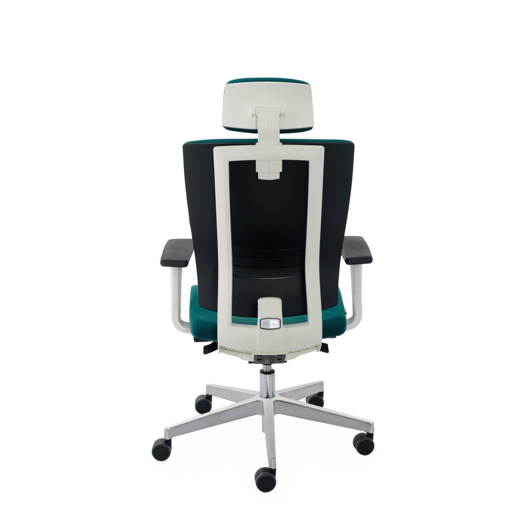 MaxPro WT Osaka Navy Blue Bürostuhl Ergonomisch mit SYNCHRO PLUS Mechanismus, Weisses Gestell-Brötter.de