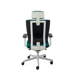 MaxPro WT Osaka Navy Blue Bürostuhl Ergonomisch mit SYNCHRO PLUS Mechanismus, Weisses Gestell-Brötter.de