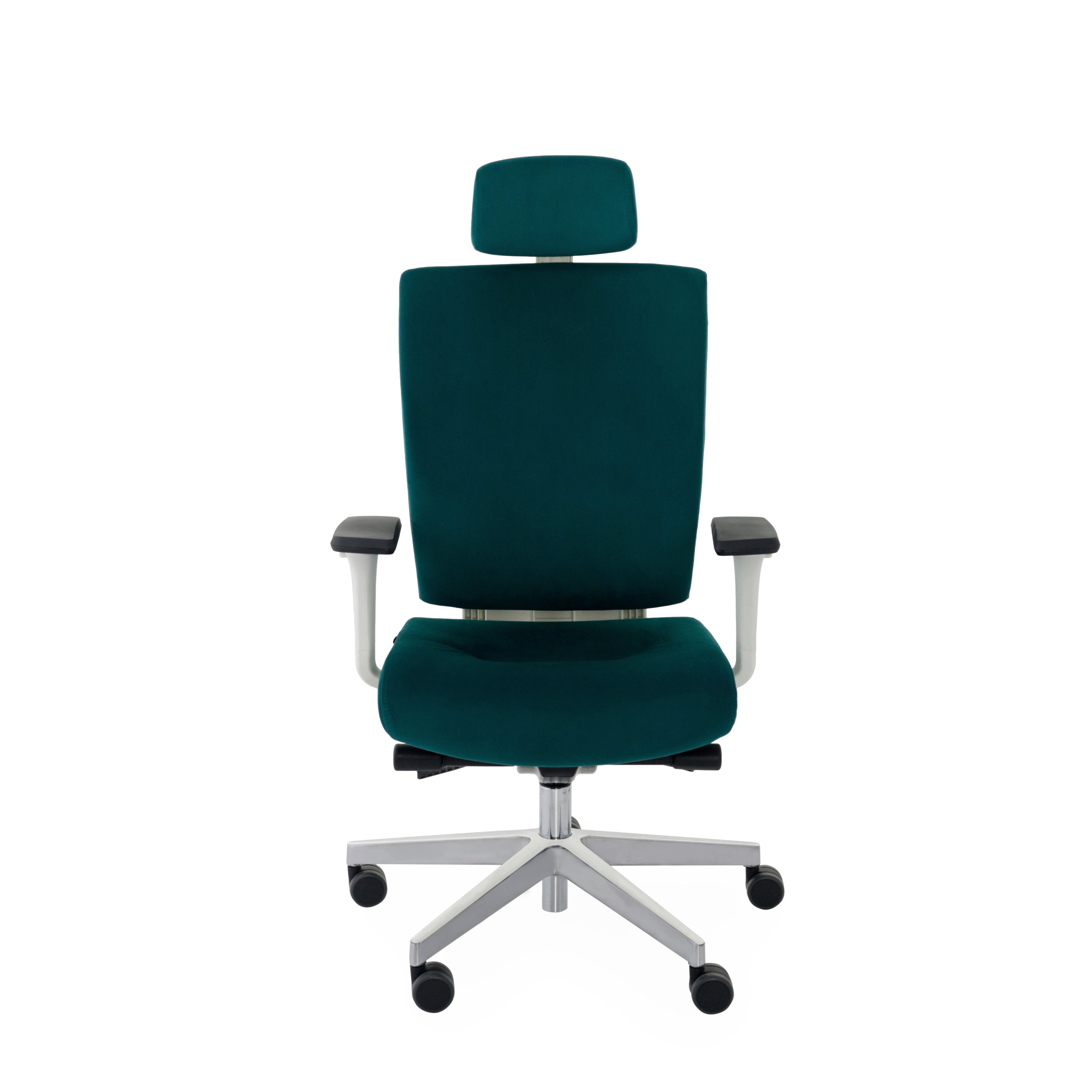 MaxPro WT Osaka Navy Blue Bürostuhl Ergonomisch mit SYNCHRO PLUS Mechanismus, Weisses Gestell-Brötter.de