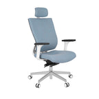 MaxPro WT Chrome Synergy 13 Bürostuhl Ergonomisch mit SYNCHRO PLUS Mechanismus, Weisses Gestell, Chrome Fußkreuz-Brötter.de