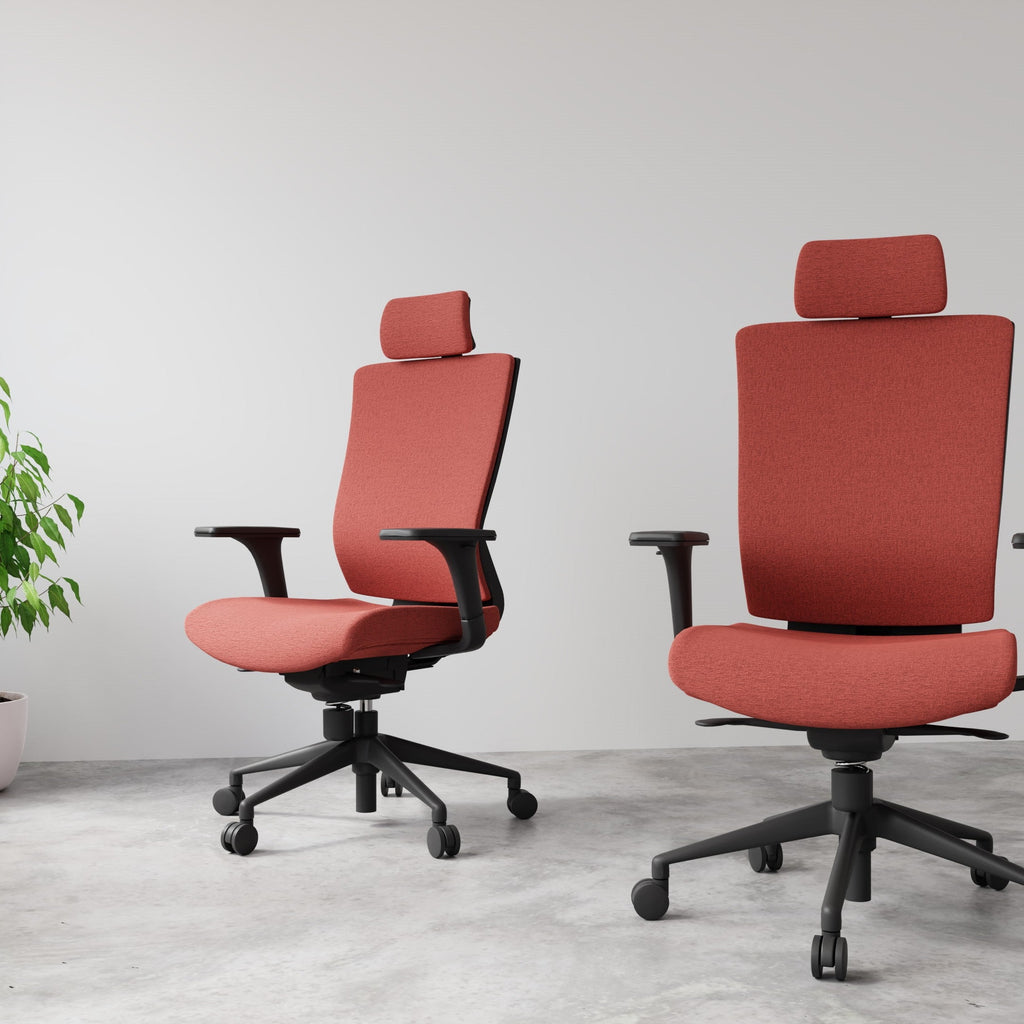 MaxPro HD Note Red Bürostuhl Ergonomisch mit SYNCHRO PLUS Mechanismus, Schwarzes Gestell-Brötter.de