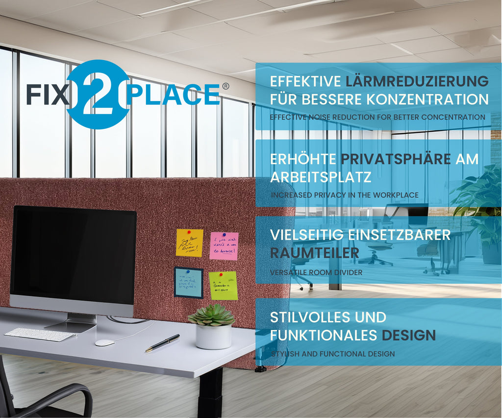 120x65cm Akustik Trennwand Rose Beige, Sichtschutz, Schallschutz und Privatsphäre