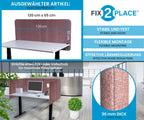 120x65cm Akustik Trennwand Rose Beige, Sichtschutz, Schallschutz und Privatsphäre