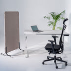 170x136cm 2 Stk. Akustik Freistehender Raumteiler Almond Beige, Sichtschutz, Schallschutz und Privatsphäre, mit Rollen-Brötter.de