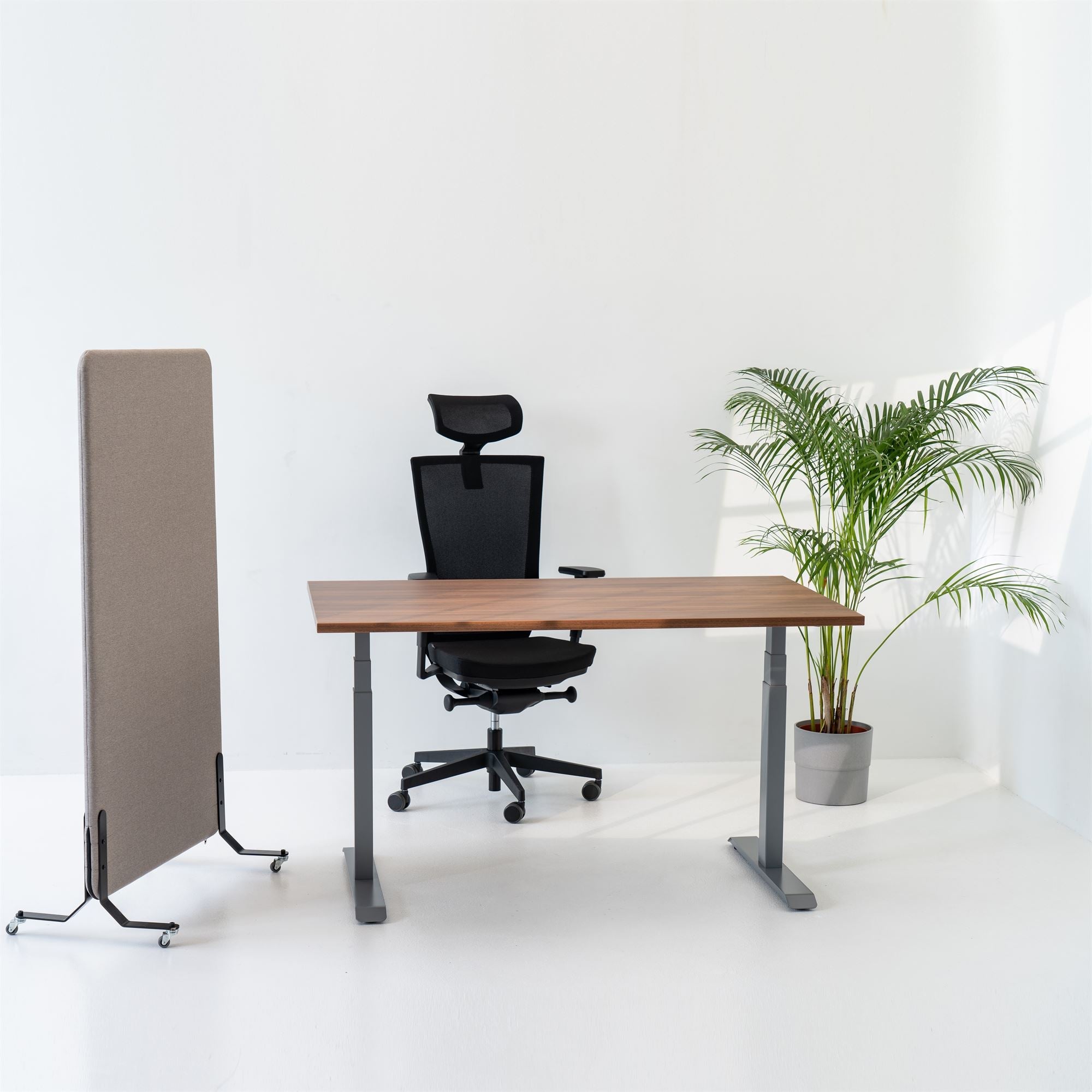 170x136cm 2 Stk. Akustik Freistehender Raumteiler Granite Gray, Sichtschutz, Schallschutz und Privatsphäre, mit Rollen-Brötter.de