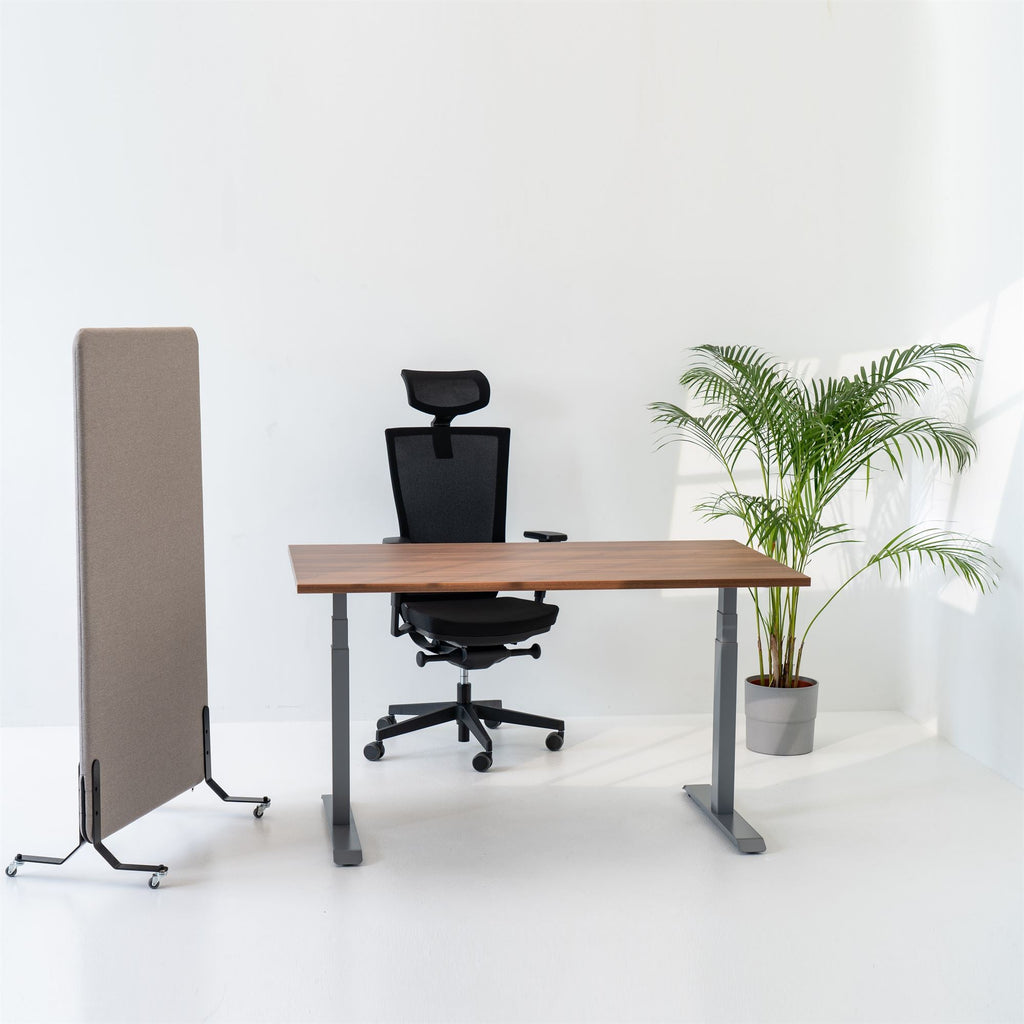 136x136cm 2 Stk. Akustik Freistehender Raumteiler Granite Gray, Sichtschutz, Schallschutz und Privatsphäre, mit Rollen-Brötter.de