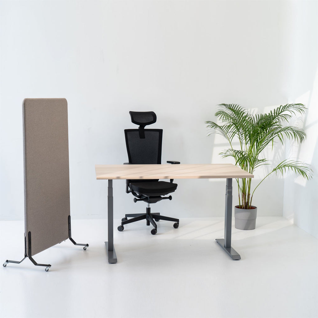 80x136cm 2 Stk. Akustik Freistehender Raumteiler Granite Gray, Sichtschutz, Schallschutz und Privatsphäre, mit Rollen-Brötter.de