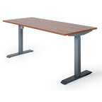 180x80 cm elektrisch Höhenverstellbarer Schreibtisch Unico Line, Graues Gestell Tischplatte Dark Walnut
