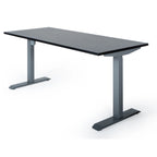 180x80 cm elektrisch Höhenverstellbarer Schreibtisch Unico Line, Graues Gestell Tischplatte Schwarz