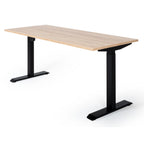 180x80 cm elektrisch Höhenverstellbarer Schreibtisch Unico Line, Schwarzes Gestell Tischplatte American Oak