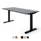180x80 cm elektrisch Höhenverstellbarer Schreibtisch Unico Line, Schwarzes Gestell Tischplatte Anthrazit
