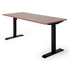 180x80 cm elektrisch Höhenverstellbarer Schreibtisch Unico Line, Schwarzes Gestell Tischplatte Dark Walnut