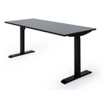 180x80 cm elektrisch Höhenverstellbarer Schreibtisch Unico Line, Schwarzes Gestell Tischplatte Schwarz