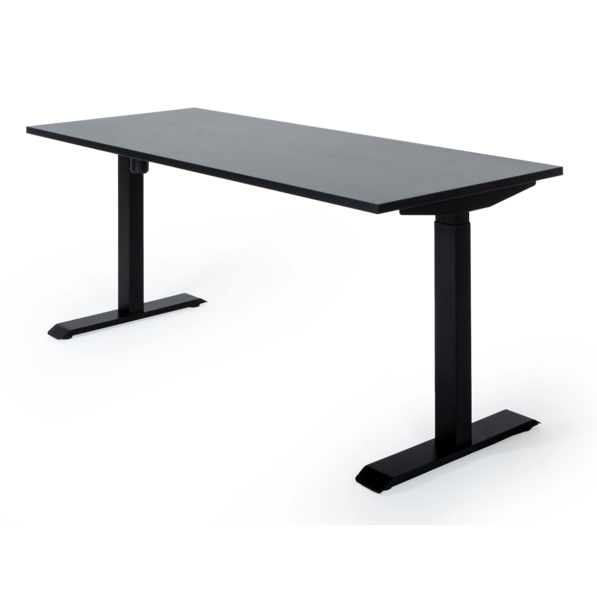 180x80 cm elektrisch Höhenverstellbarer Schreibtisch Unico Line, Schwarzes Gestell Tischplatte Schwarz