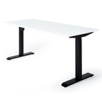 180x80 cm elektrisch Höhenverstellbarer Schreibtisch Unico Line, Schwarzes Gestell Tischplatte Weiß