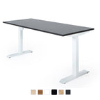 180x80 cm elektrisch Höhenverstellbarer Schreibtisch Unico Line, Wießes Gestell Tischplatte Anthrazit