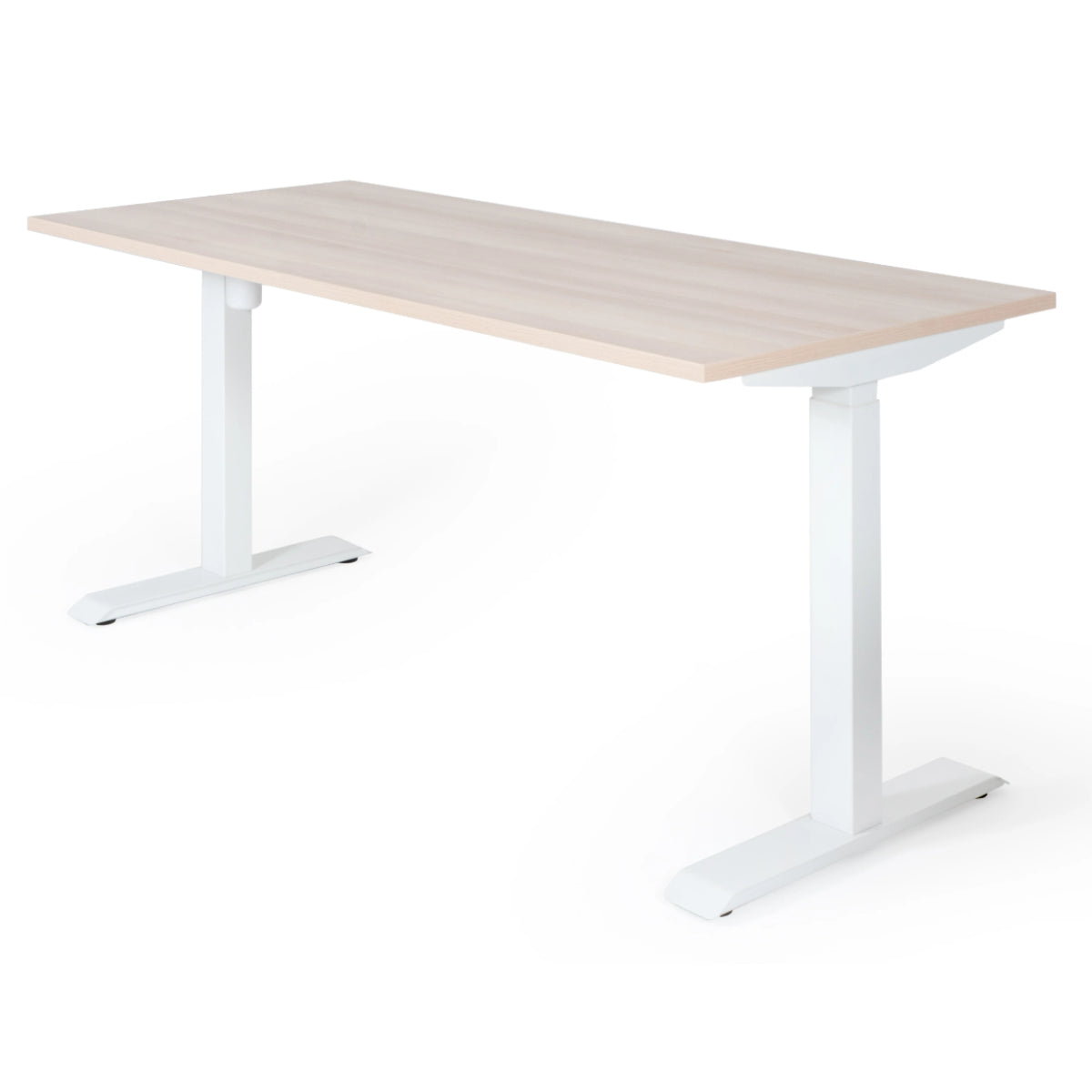 180x80 cm elektrisch Höhenverstellbarer Schreibtisch Unico Line, Wießes Gestell Tischplatte Nabucco