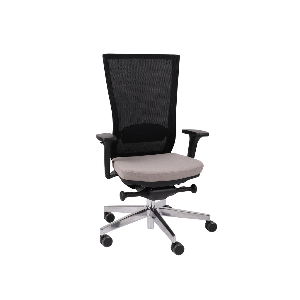 Marti Bürostuhl Ergonomisch mit Netz- oder gepolsterter Rückenlehne, Schwarzes Gestell, Chrome