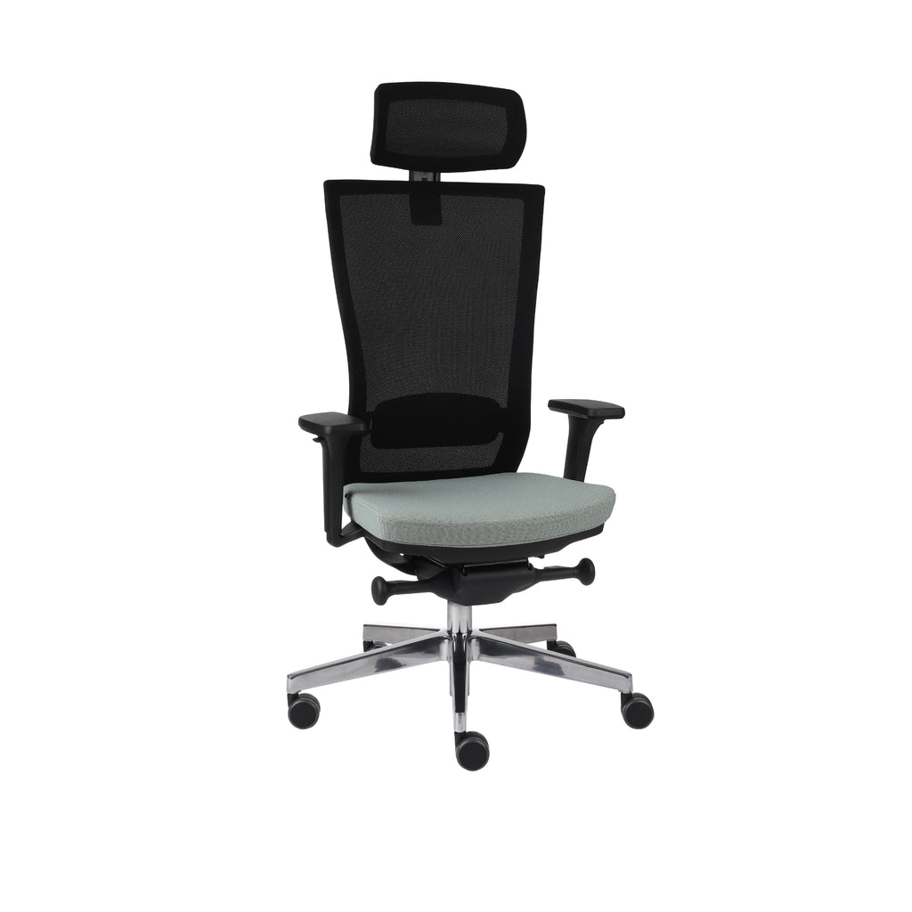 Marti Bürostuhl Ergonomisch mit Netz- oder gepolsterter Rückenlehne, Schwarzes Gestell, Chrome
