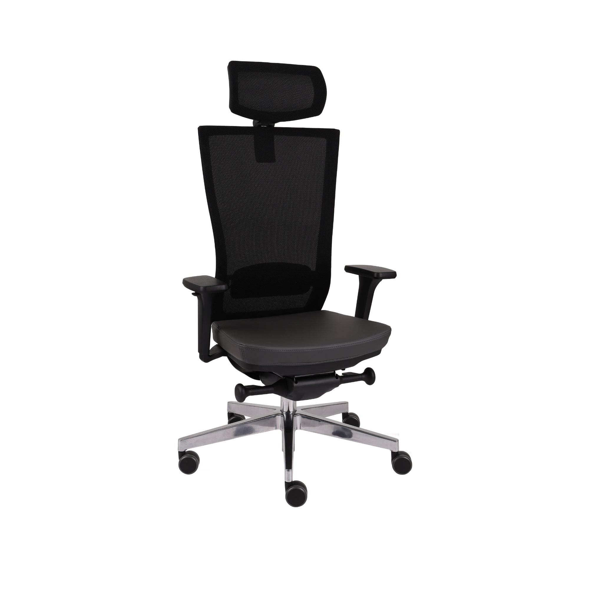 Marti Bürostuhl Ergonomisch mit Netz- oder gepolsterter Rückenlehne, Schwarzes Gestell, Chrome