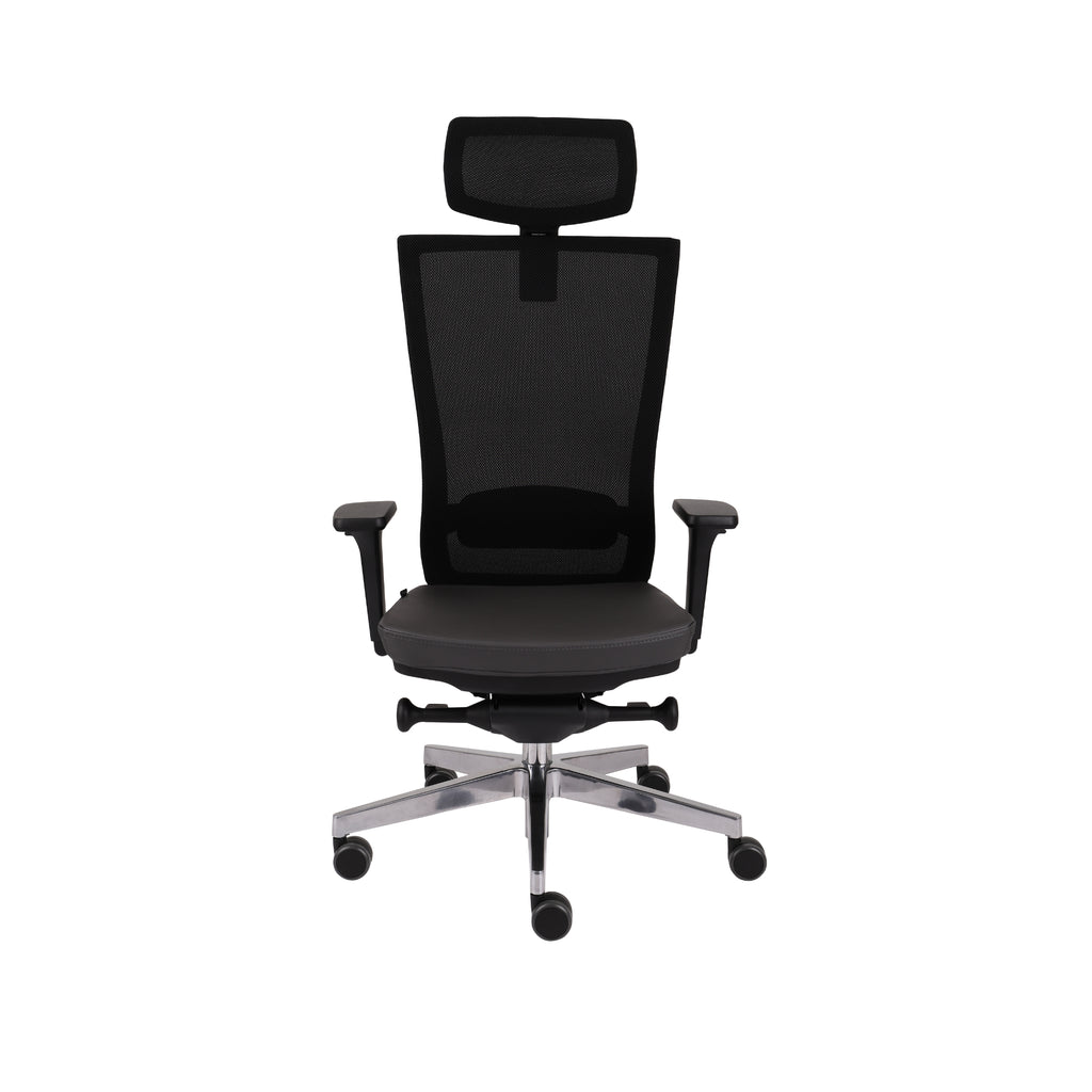 Marti Bürostuhl Ergonomisch mit Netz- oder gepolsterter Rückenlehne, Schwarzes Gestell, Chrome