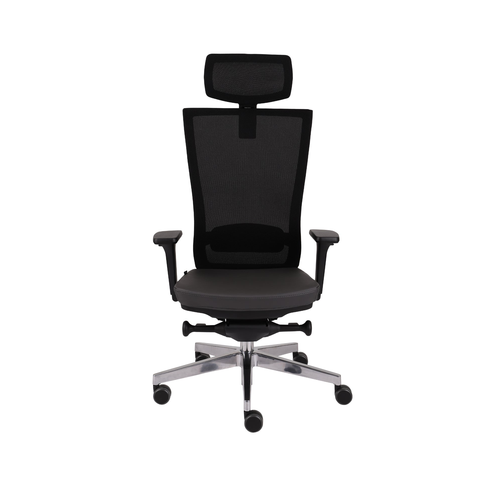 Marti Bürostuhl Ergonomisch mit Netz- oder gepolsterter Rückenlehne, Schwarzes Gestell, Chrome