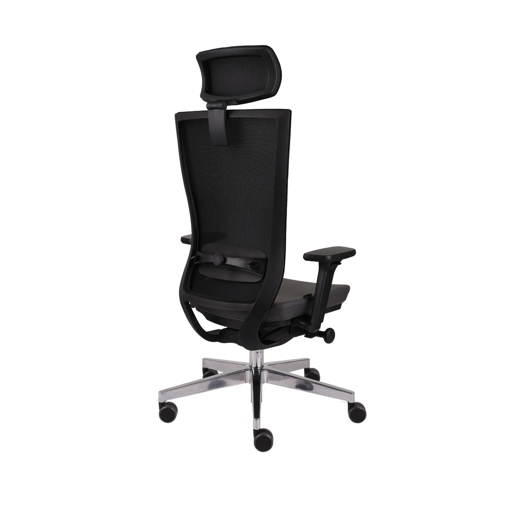 Marti Bürostuhl Ergonomisch mit Netz- oder gepolsterter Rückenlehne, Schwarzes Gestell, Chrome