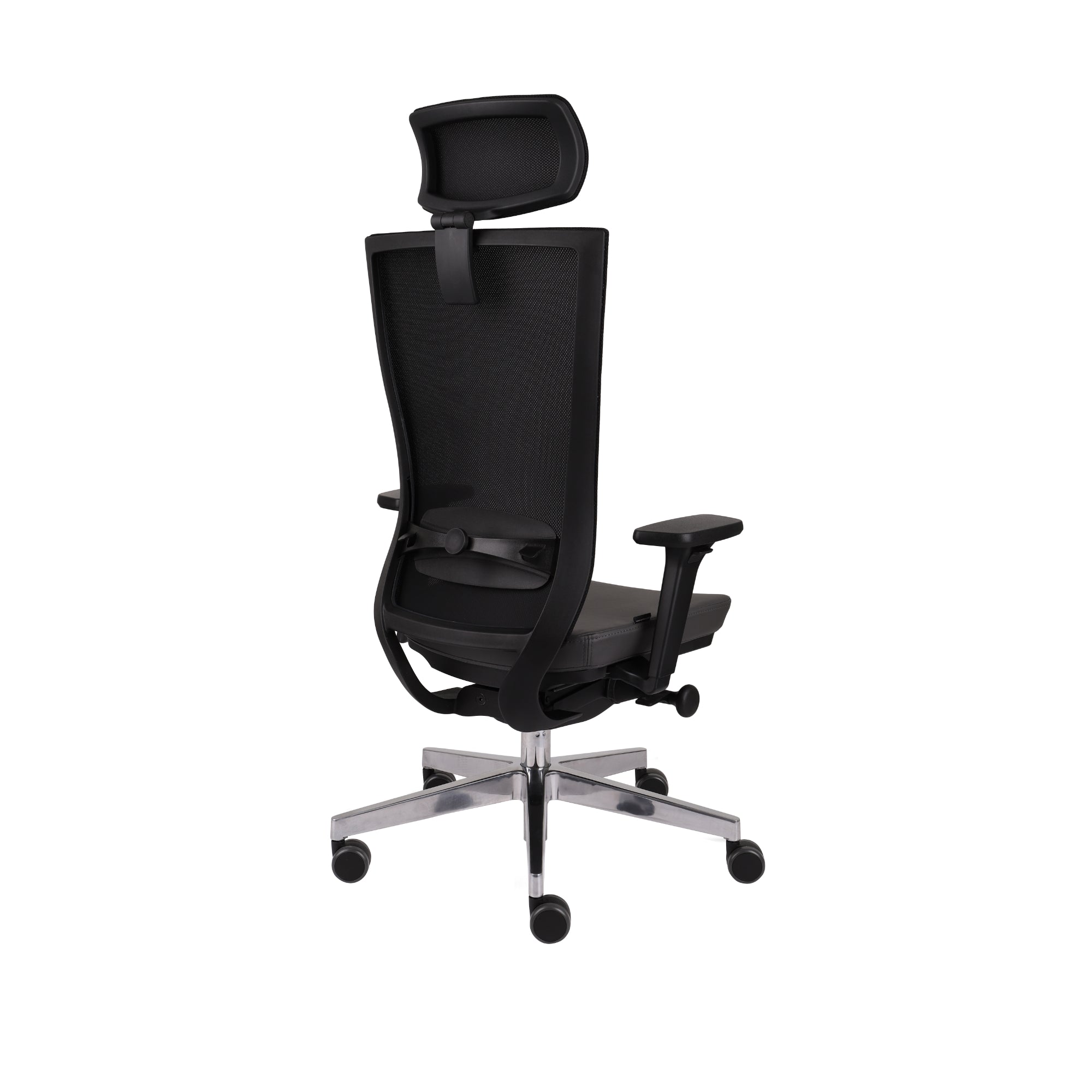 Marti Bürostuhl Ergonomisch mit Netz- oder gepolsterter Rückenlehne, Schwarzes Gestell, Chrome